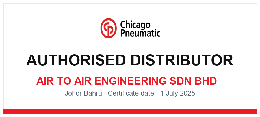 Chicago Pneumatic authorised distributor - Air To Air Engineering Sdn Bhd